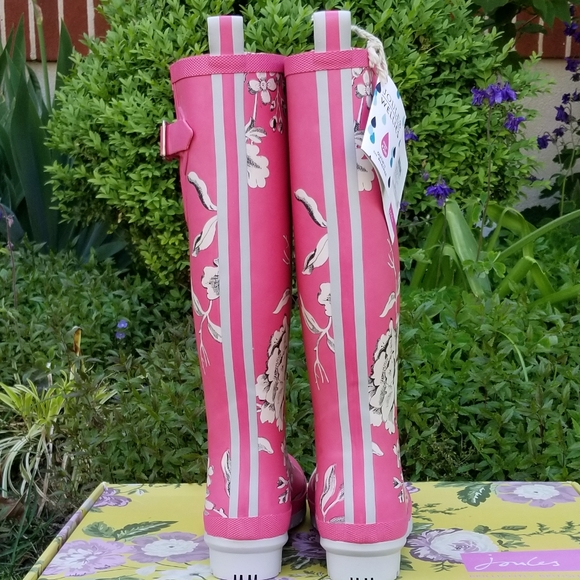 Joules Pink floral Wellies New w/Tags! Gorgeous - Picture 4 of 8